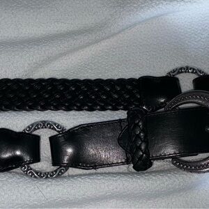 BRIGHTON BLACK LEATHER WOVEN BELT